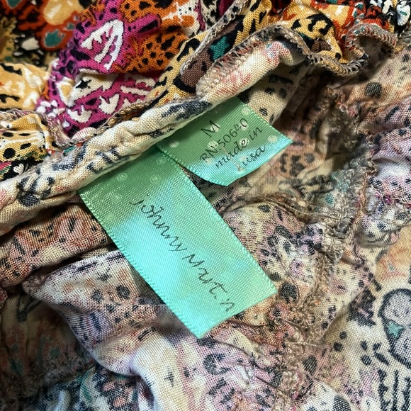 Johnny Martin Strapless Casual Summer Mini Print Dress/Coverup - Picture 10 of 11